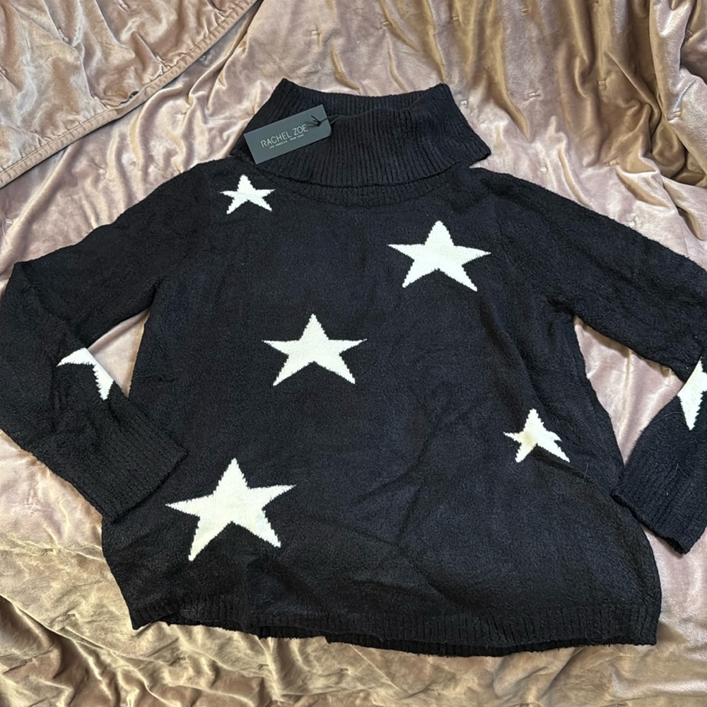 Rachel Zoe Black and White Star Sweater